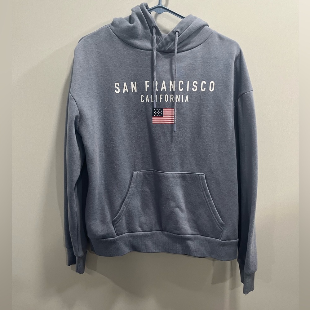 Cute San Francisco California Hoodie with USA flag decal